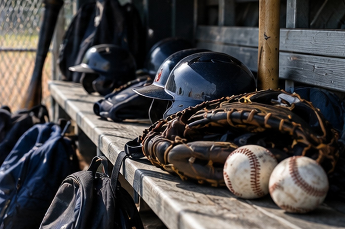 Baseball team preparing for a game